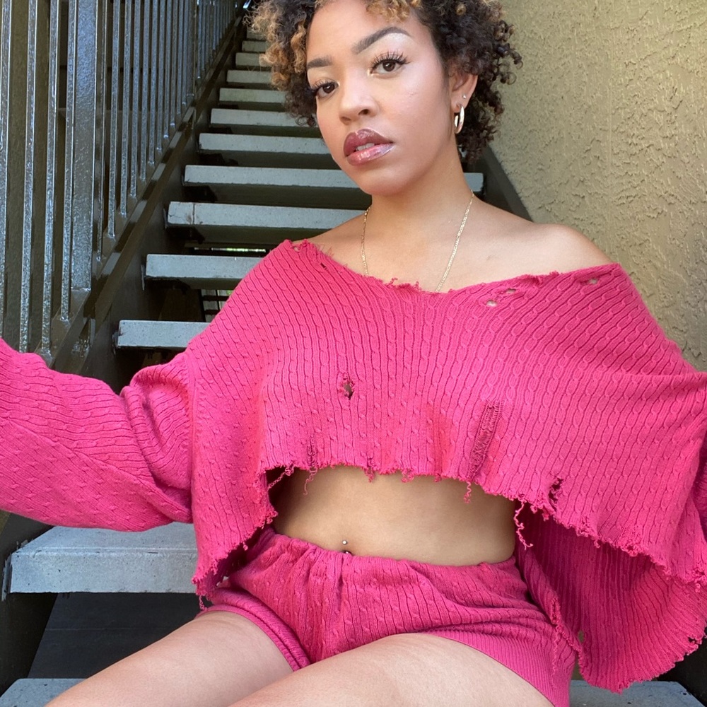Reworked Sweater into 2 piece set. (I made this)